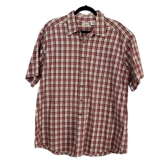 LL Bean Plaid Shirt Men XL Red Preppy Old Money Classic Western Equestrian 80s - Picture 1 of 12